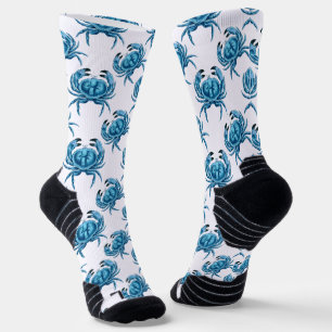 Chaussette Crabe bleu Motif de fruits de mer