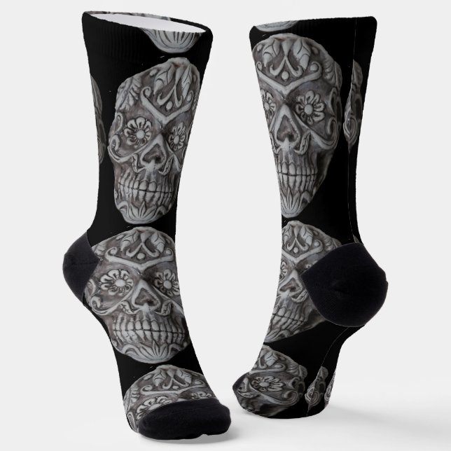 Chaussette Crâne de sucre Jour des morts Thunder_Cove (Angulaire)