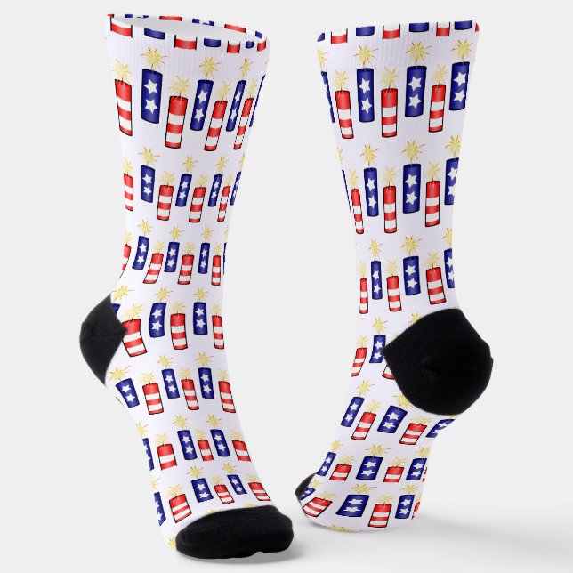 Chaussette Craqueurs de feu 4 juillet célébration (Angulaire)