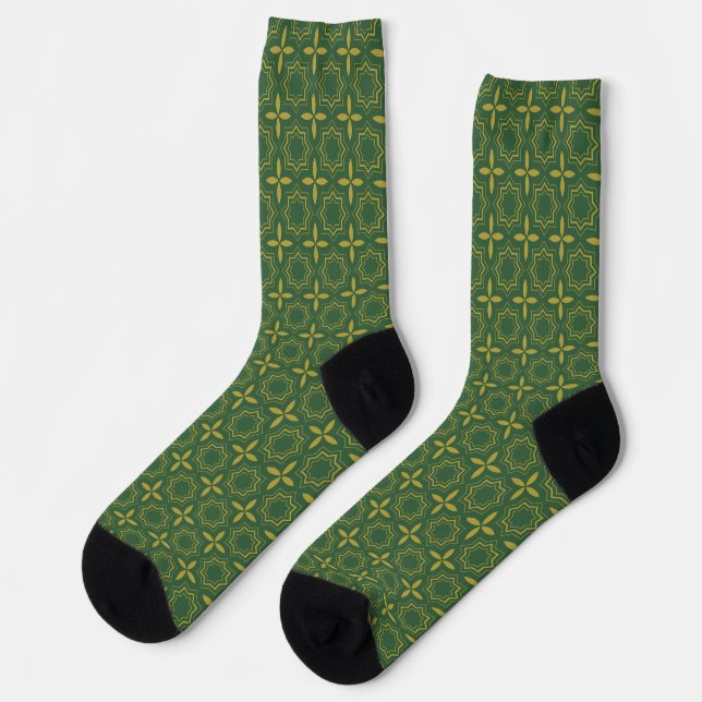 Chaussette Cravate Motif traditionnelle verte et or pour homm (Gauche)