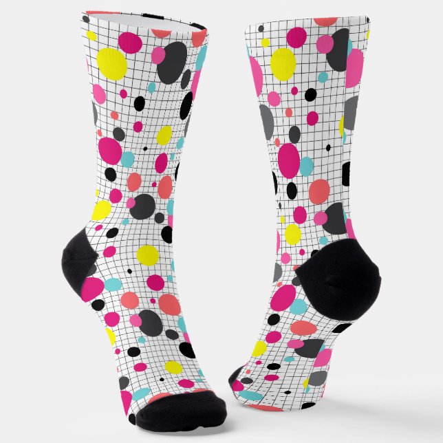 Chaussette Cravate pois Memphis (Angulaire)