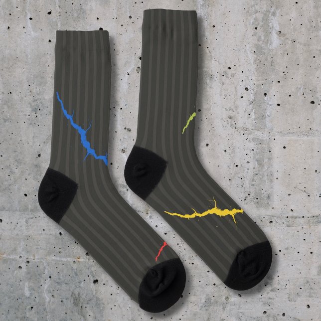 Chaussette Crazy Chaussettes colorées, sur noir (Créateur téléchargé)