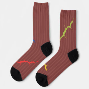Chaussette Crazy Chaussettes colorées, sur rouge foncé