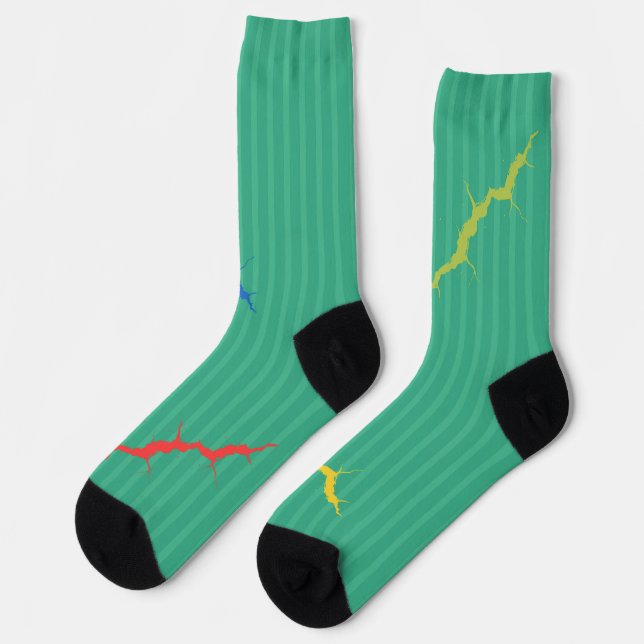 Chaussette Crazy Chaussettes colorées, sur vert (Gauche)