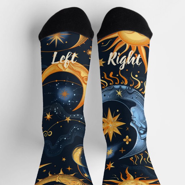 Chaussette Create Your Own Midnight Blue & Gold Celestial (Haut)