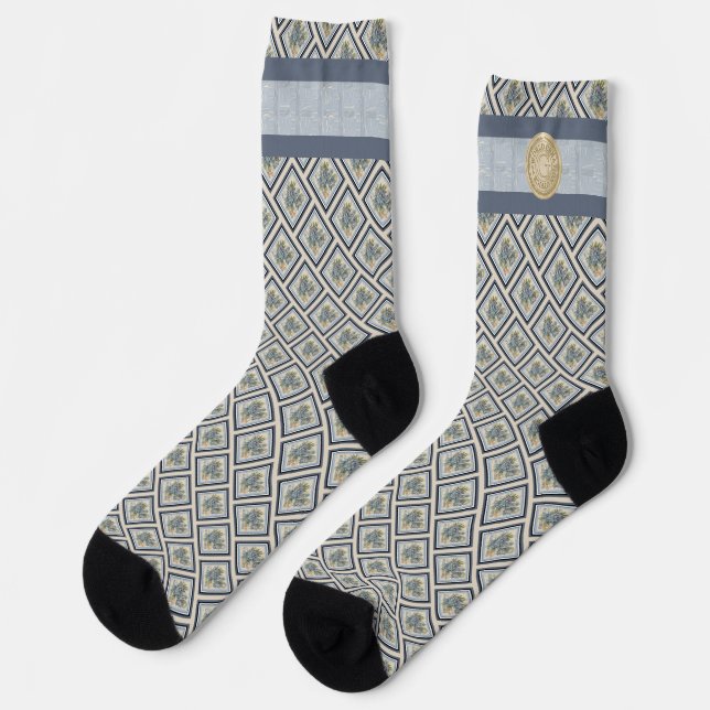 Chaussette Création de G Bureau fleur bleue (Gauche)