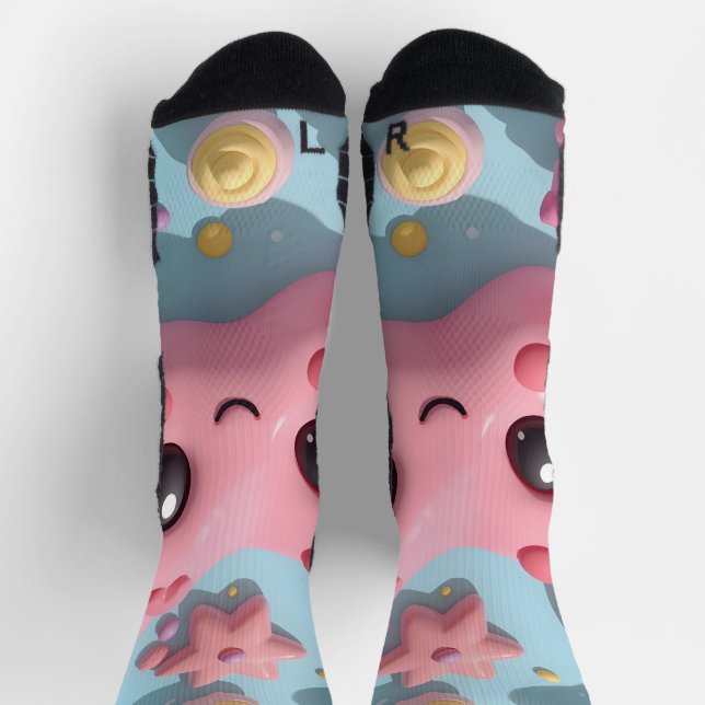 Chaussette Créature Pastel Kawaii Art Fantastique (Haut)