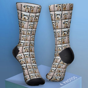 Chaussette Créer un collage de photos personnalisé avec 4 pho