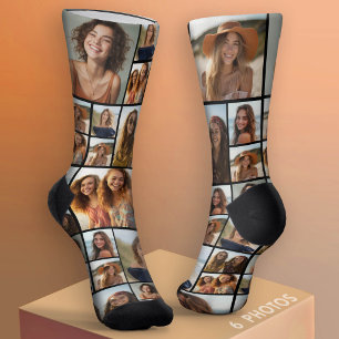 Chaussette Créer un collage de photos personnalisé avec 6 pho