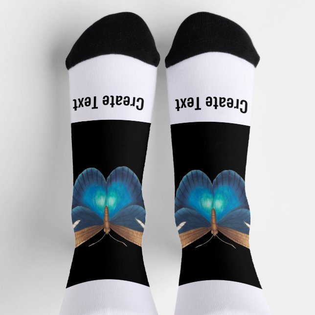 Chaussette Créer une image papillon de texte imprimée super é (Haut)