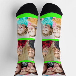 Chaussette Créez Votre Propre Cadre Vert Néon Collage de 3 Ph