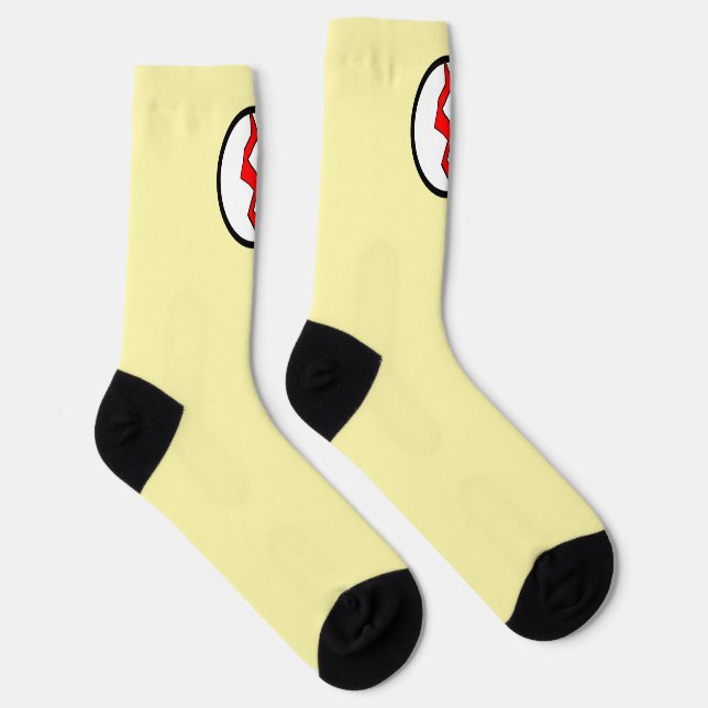Chaussette Crème rouge éclair boulon Superhero Halloween (Droite)