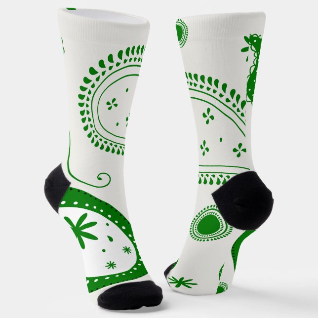 Chaussette Crew Socks-Classic Paisley Elegance (Angulaire)