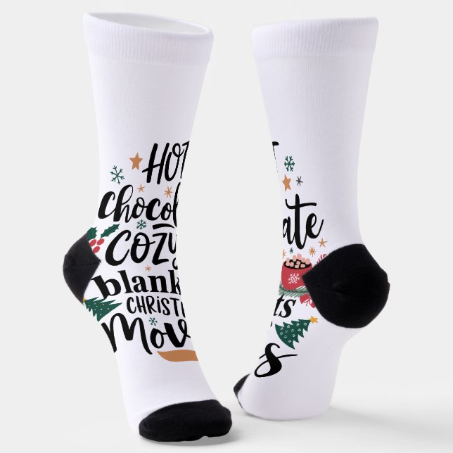 Chaussette Crew Socks-Hot Chocolate & Cozy Christmas Vibes  (Angulaire)