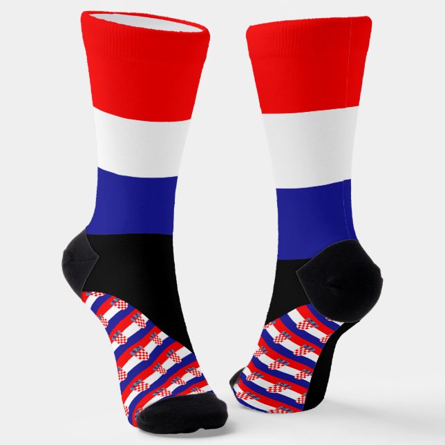Chaussette Croate Chaussettes, drapeau croate couleurs / spor (Angulaire)