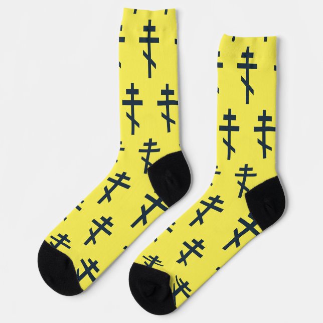 Chaussette Croix orthodoxe à huit pointes, art dévotionnel sa (Gauche)