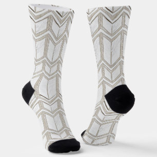 Chaussette Croquis blanc Chevron Patern