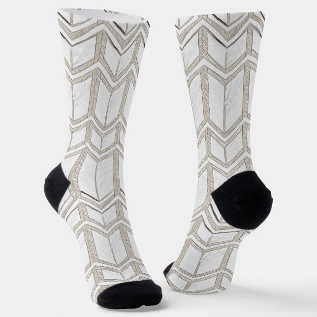 Chaussette Croquis blanc Chevron Patern (Angulaire)