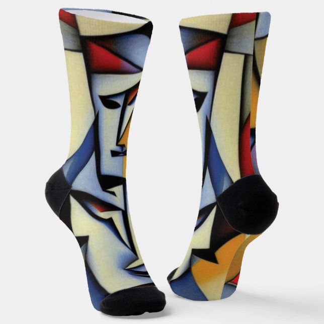 Chaussette Cubiste zen Abstrait (Angulaire)