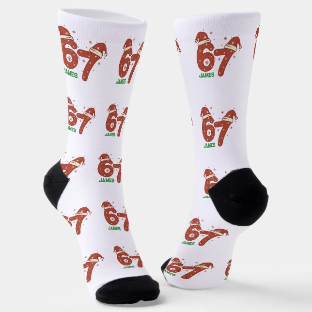 Chaussette Custom 67 Sock, Custom 67 Funny Christmas Gift (Angulaire)