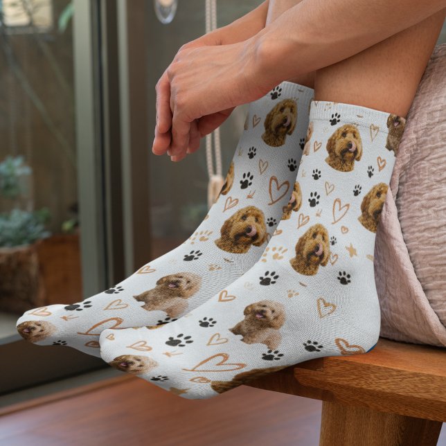 Chaussette Custom Dog Photo – Valentine Gift for Dog Lover (Créateur téléchargé)