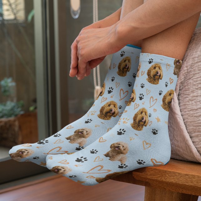 Chaussette Custom Dog Photo – Valentine Gift for Dog Lover (Créateur téléchargé)