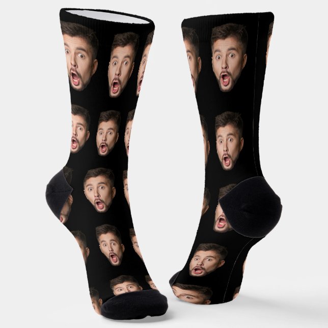 Chaussette Custom Face Socks Personalized Photo Picture  (Angulaire)