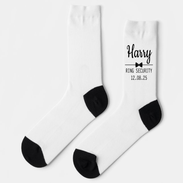 Chaussette  Custom Wedding Socks with Name and Wedding Date (Gauche)