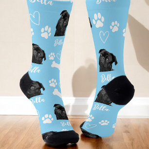 Chaussette Cute Amoureux des chiens animal bleu photo