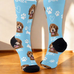 Chaussette Cute Amoureux des chiens animal bleu photo