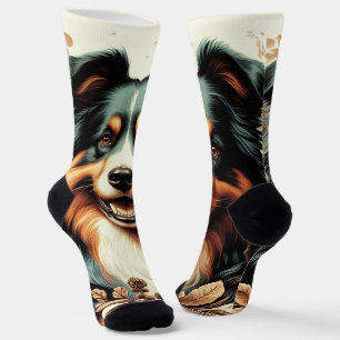 Chaussette Cute Australian Shepherd Peinture