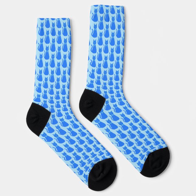 Chaussette Cute Blue Baby Boy Chat Motif (Droite)