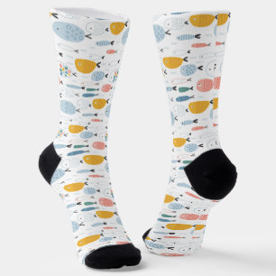 Chaussette Cute Doodle École de Motif de poisson