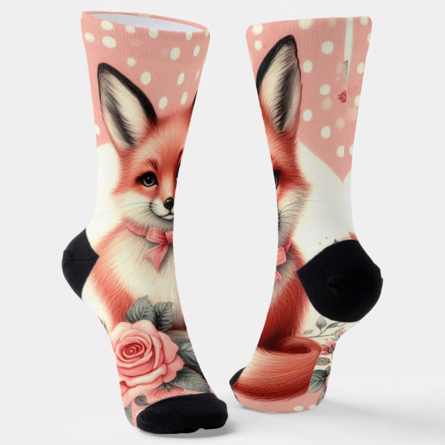 Chaussette Cute Floral Baby Fox (Angulaire)