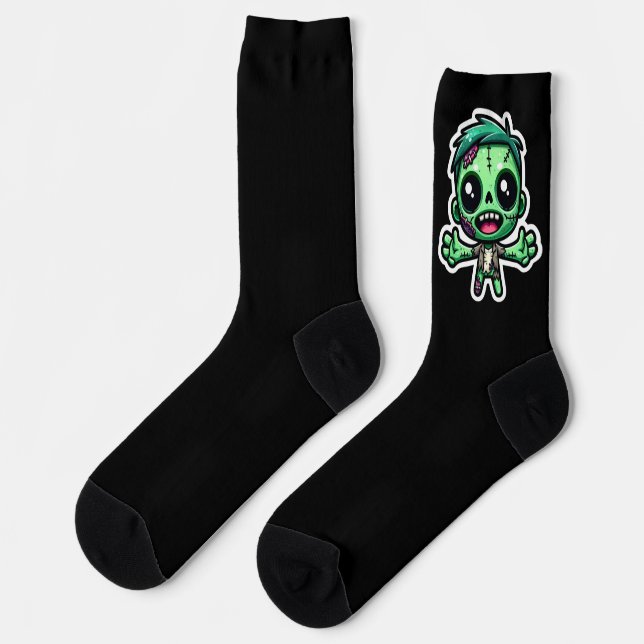 Chaussette cute funny zombie (Gauche)