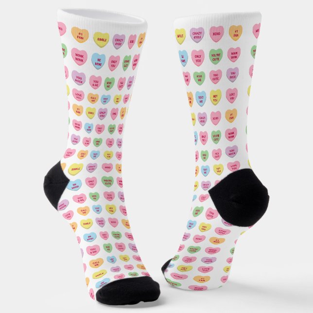 Chaussette Cute girly fun conversation personnalisée coeurs m (Angulaire)