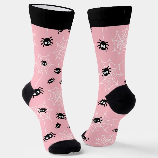 Chaussette Cute Halloween Spider and Web Socks with Name (Angulaire)