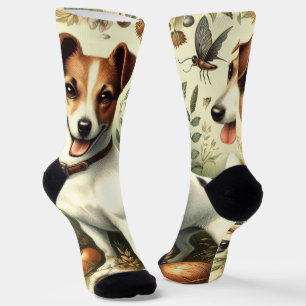 Chaussette Cute Jack Russell Terrier Vintage