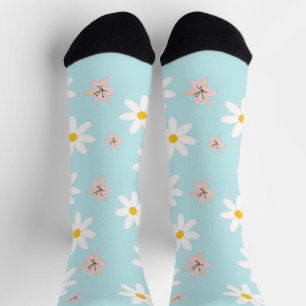 Chaussette Cute Modern Daisy Fleur de lys Rustique transparen