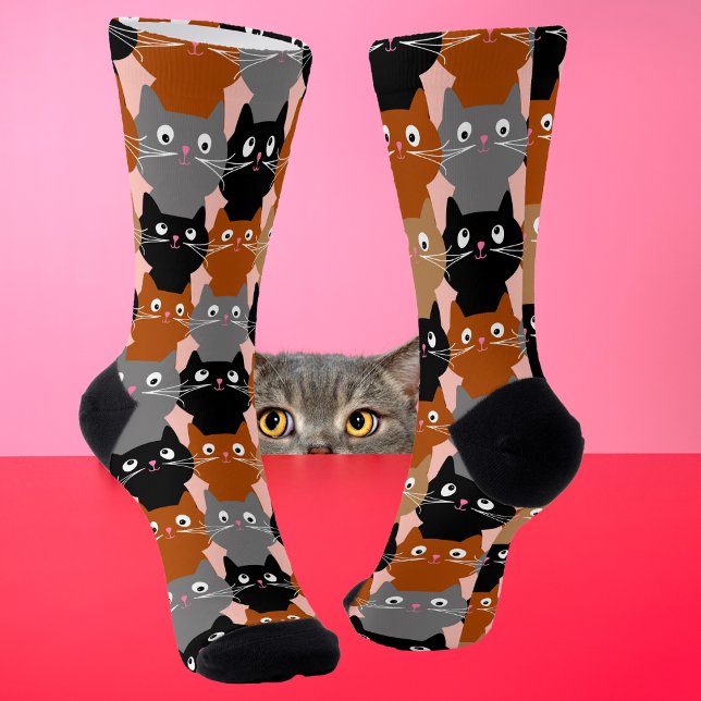 Chaussette Cute Motif de chats colorés (Créateur téléchargé)