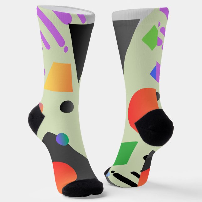 Chaussette Cute muticolor abstrait motif design moderne (Angulaire)