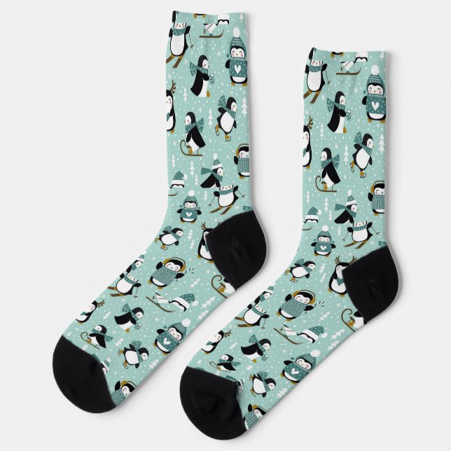 Chaussette Cute Penguin Winter Wonderland (Gauche)