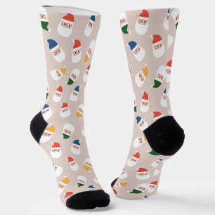 Chaussette Cute Père Noël fait face au Motif de Noël