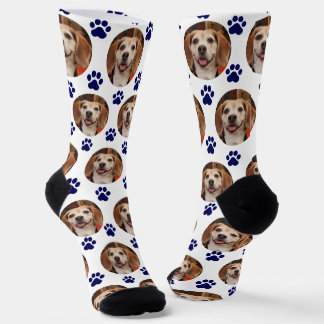 Chaussette Cute Pet Photo Marine Empreintes de pattes Chien C