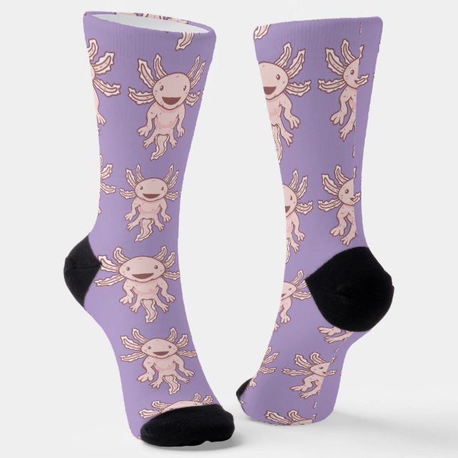 Chaussette Cute Pink Axolotl Thunder_Cove  (Angulaire)