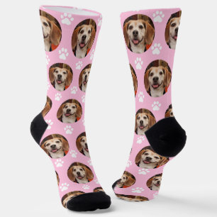 Chaussette Cute Pink Pet Photo & Empreintes de pattes Chien C