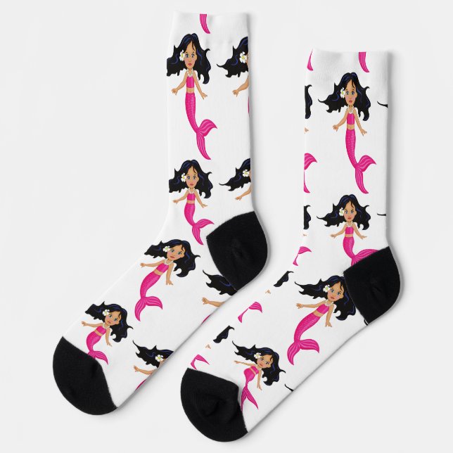 Chaussette Cute Pink-tailed Mermaid Thunder_Cove (Gauche)