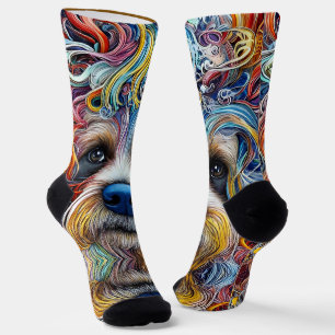 Chaussette Cute Pop Art Terrier