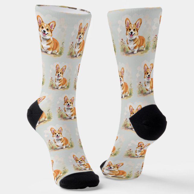 Chaussette Cute Red Pembroke Welsh Corgi Dog (Angulaire)