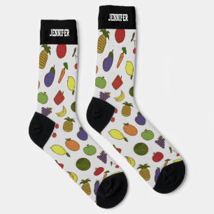 Chaussette Cute Tropical Fruit Veggie Motif Personnalisé